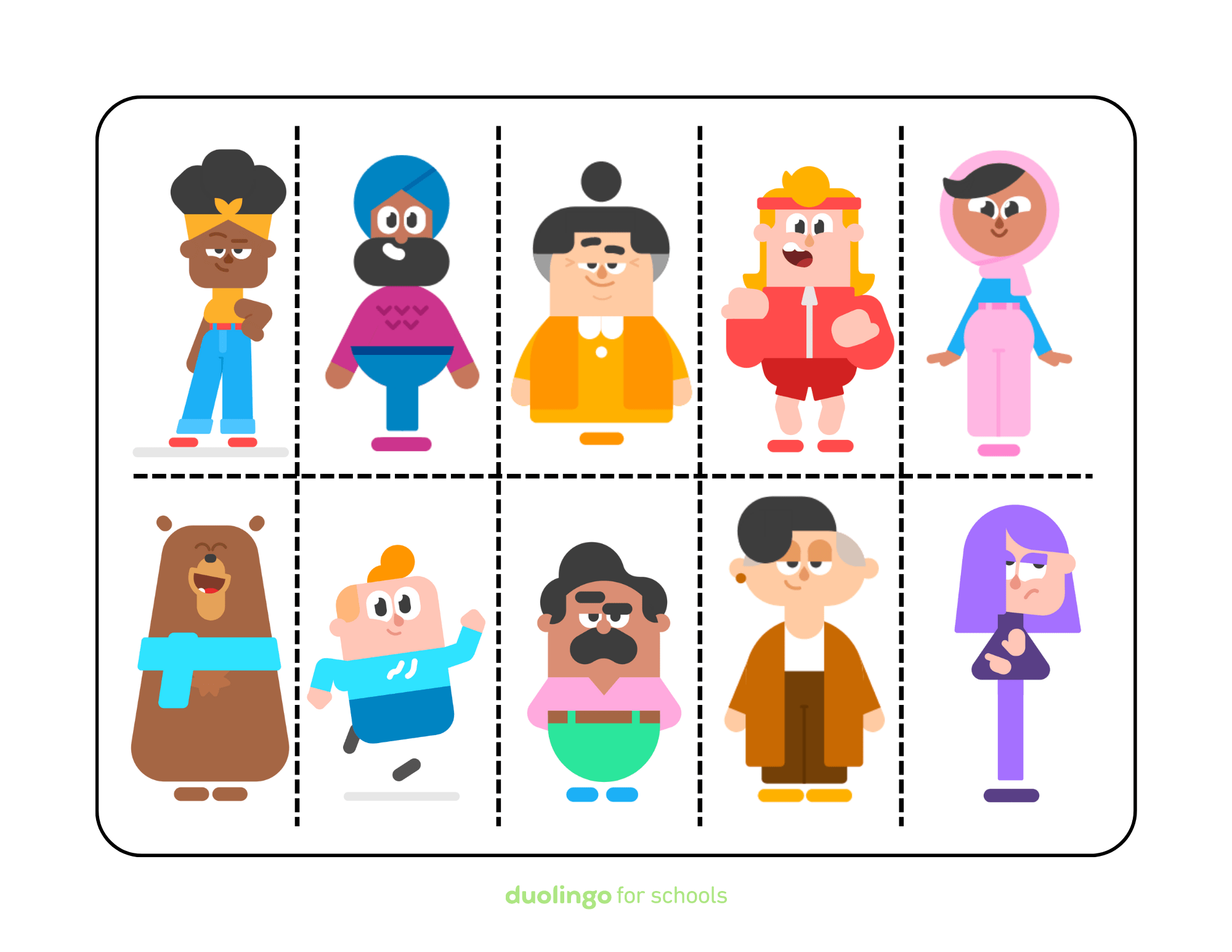 Customizable gameboard Duolingo for Schools