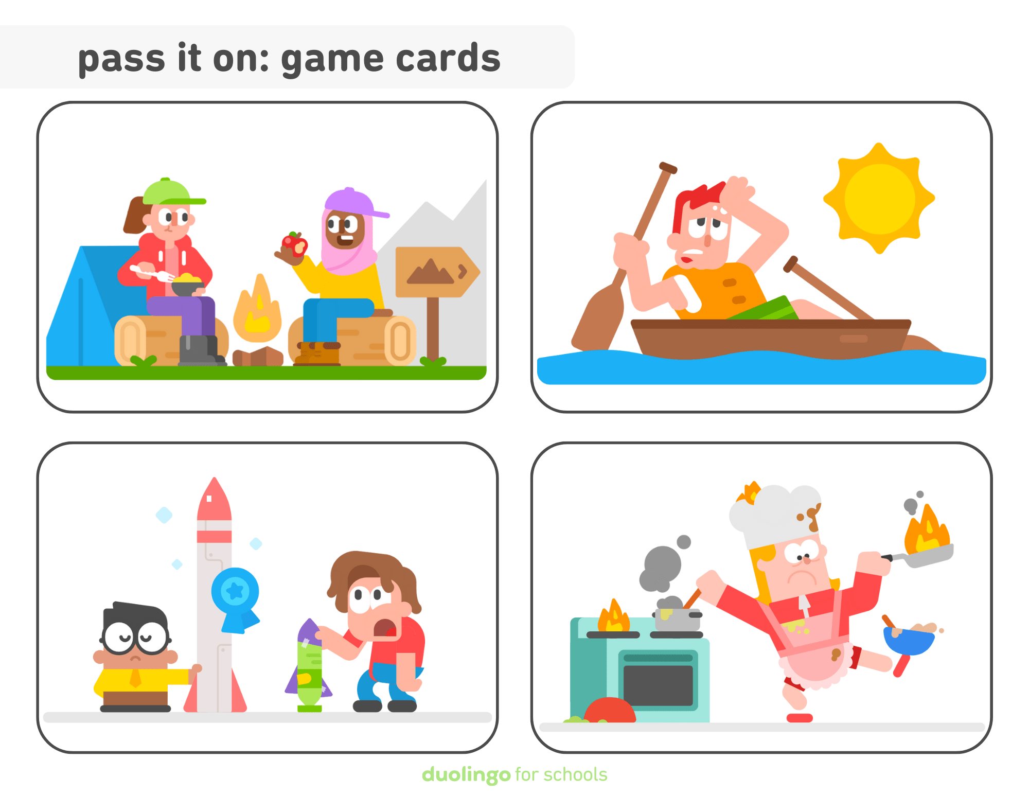 Group activity pass it on Duolingo for Schools