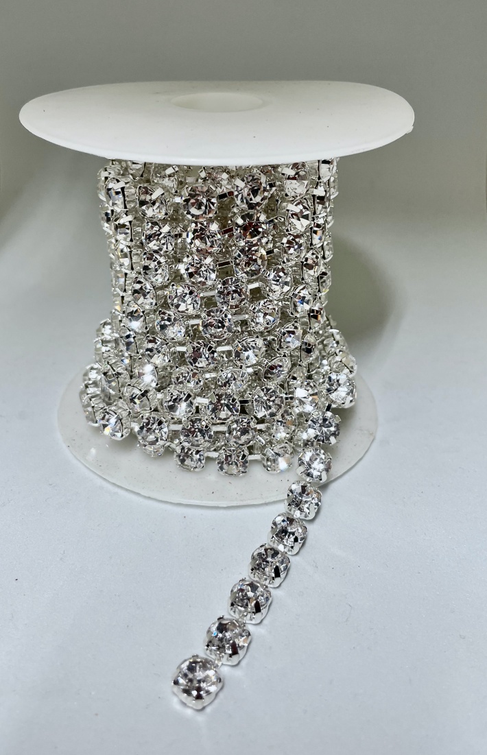 28ss Rhinestone Round Chain Roll 10 yards