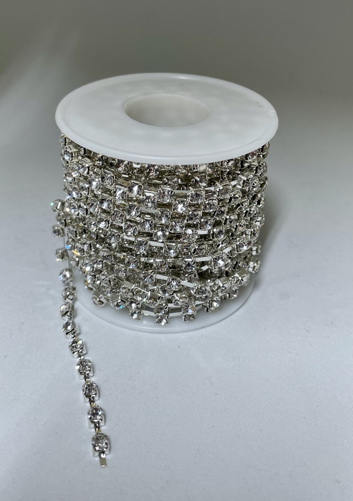 18ss Rhinestone Square Chain Roll 10 yards