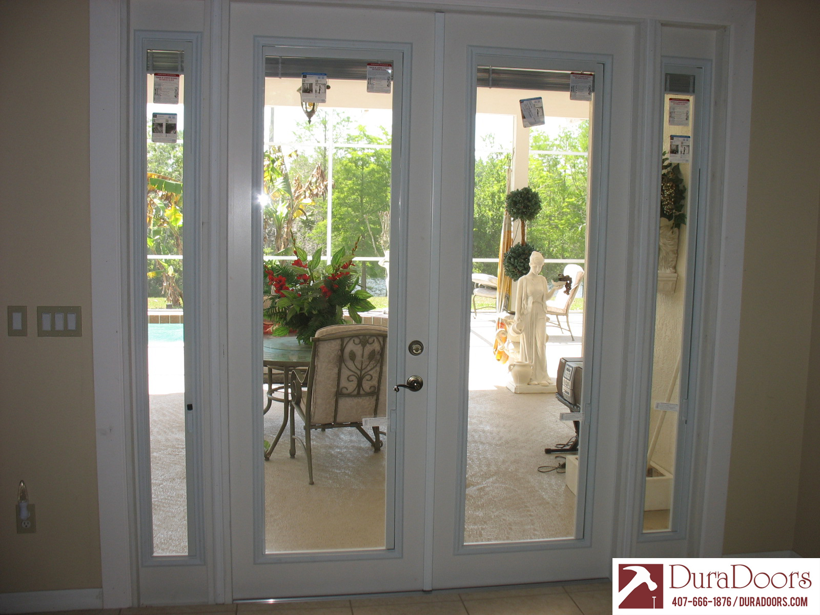 French Doors with ODL Enclosed Blinds DuraDoors