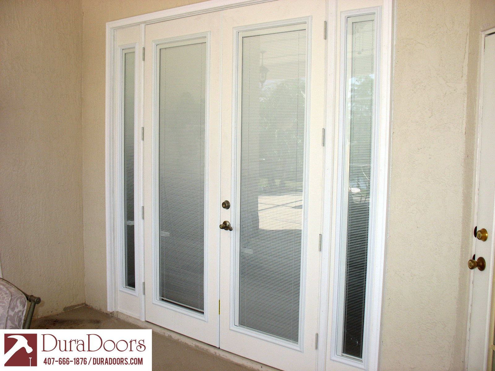 French Doors with ODL Enclosed Blinds DuraDoors