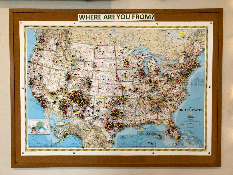 Map of marijuana dispensaries in Denver, Colorado 2014-2016.