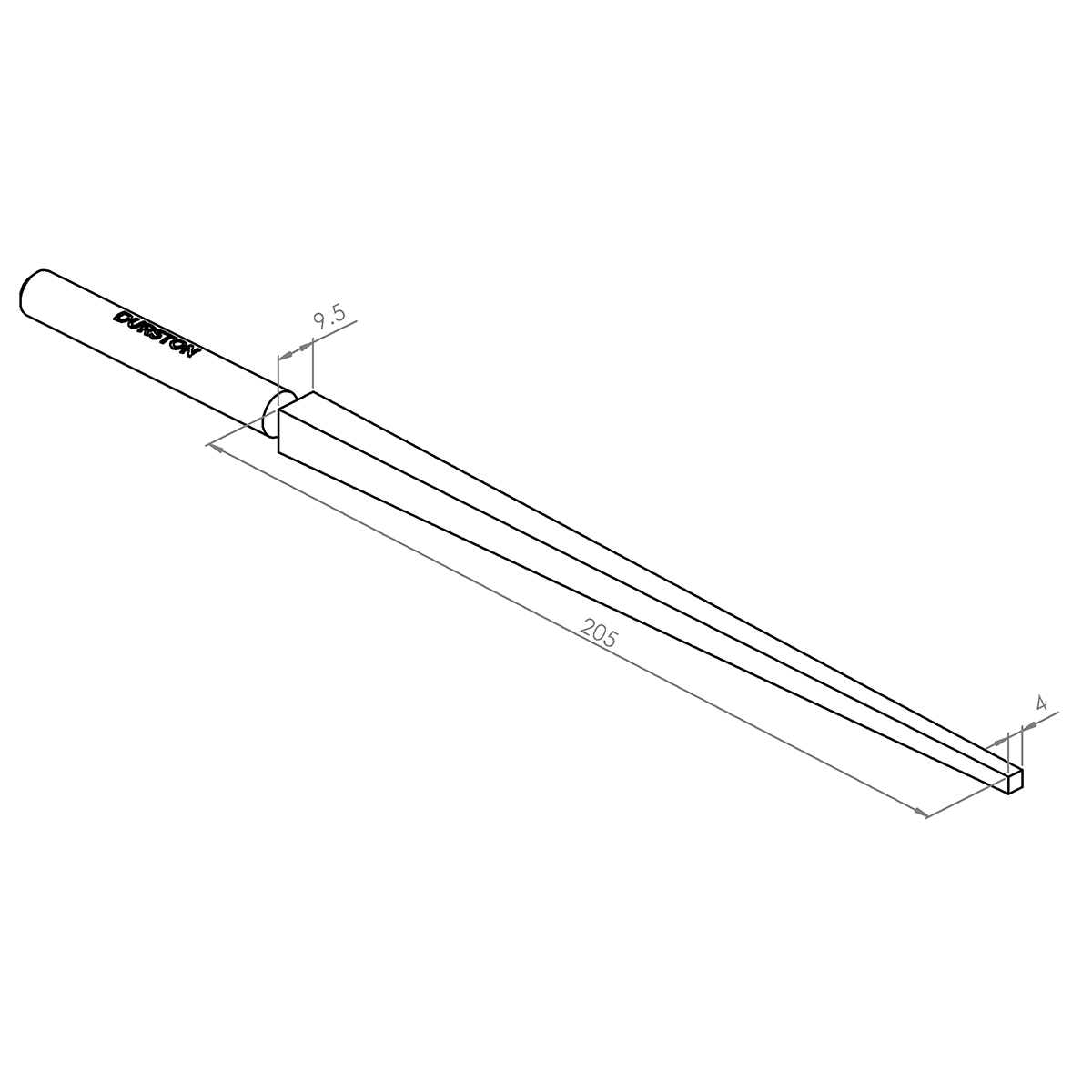 Square Ring Mandrel 4mm 10mm Durston Tools