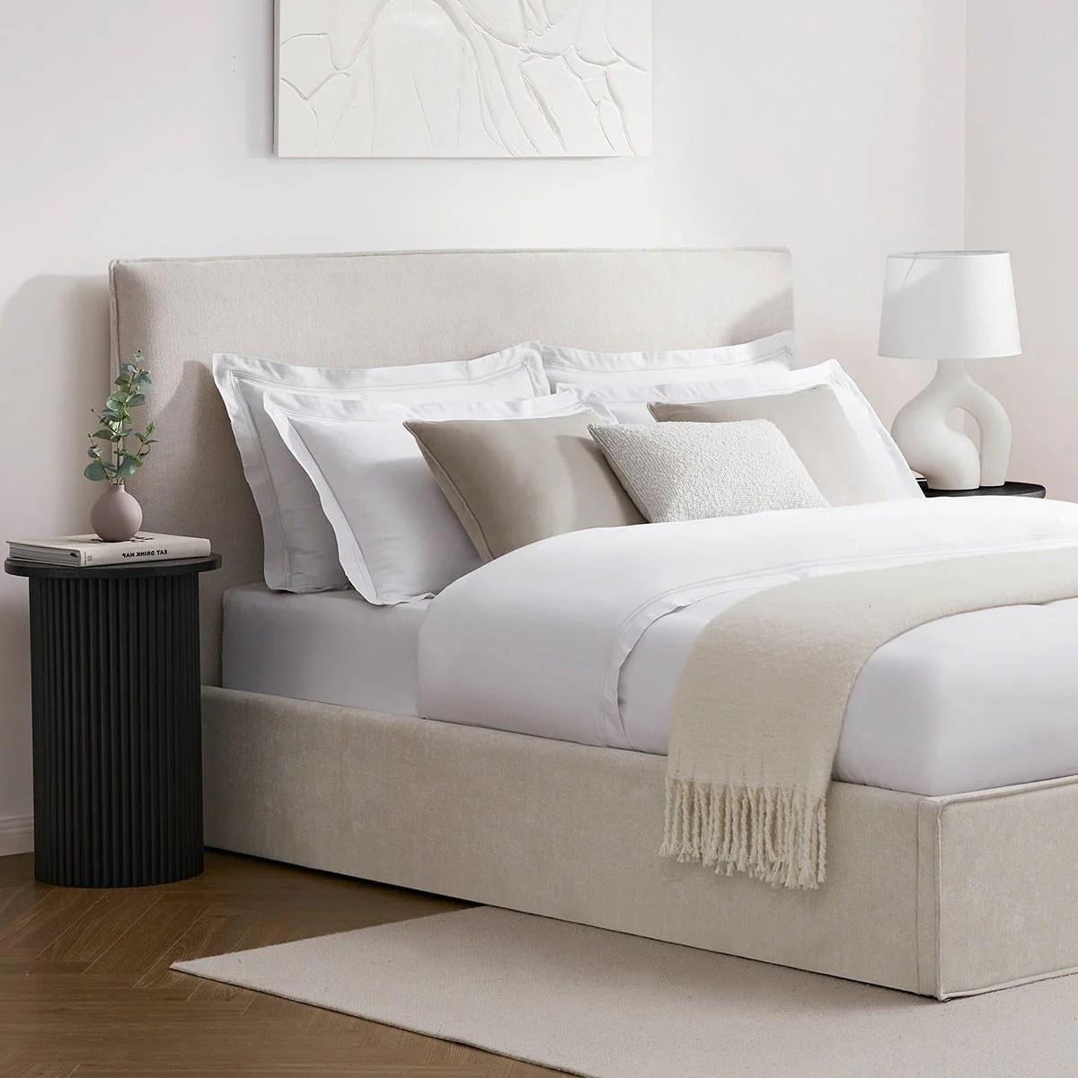 Oslo Ottoman Storage Bed Ivory DUSK