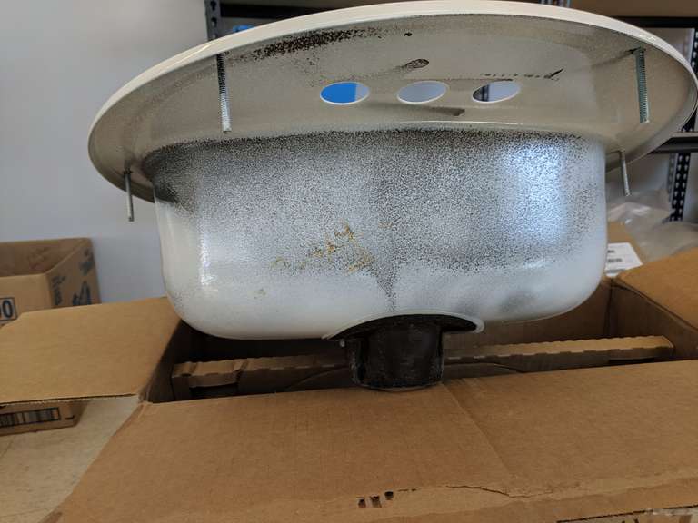 Bootz Laurel Round DropIn Bathroom Sink, White 19 In H X 19 In W *Slight Damage Dutch Goat