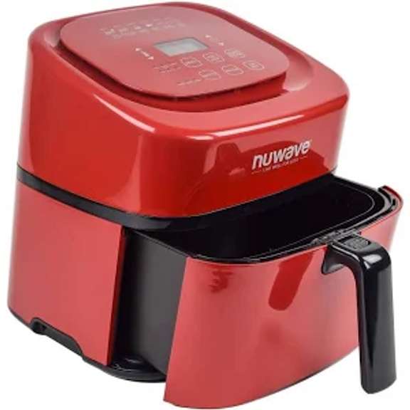 Nuwave Brio Digital Air Fryer, Red 6 Quart Dutch Goat Nuwave Brio Digital Air Fryer, Red 6 Quart Dutch Goat
