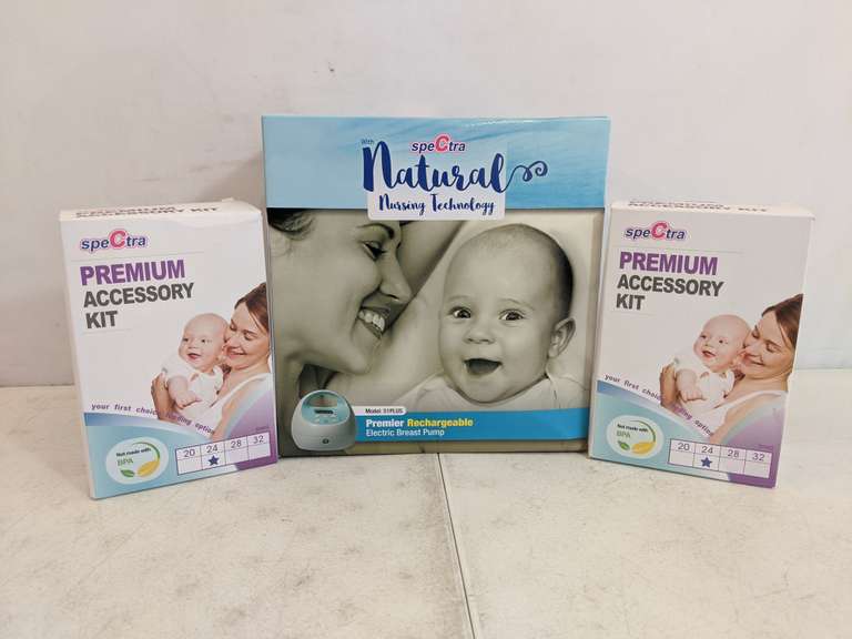 Assortment of Spectra Nursing Items Spectra S1 Plus Premier Electric Breast Pump (Baby Blue