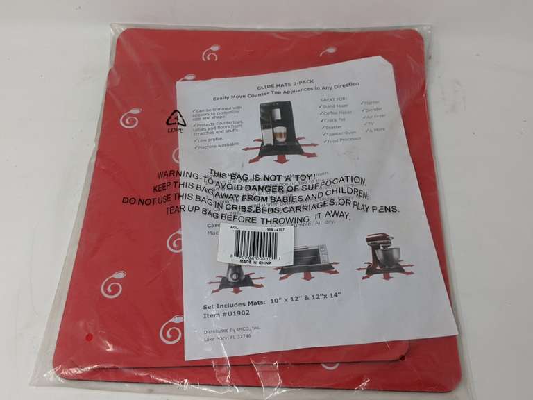 Glide Mats for Counter Top Appliances 2Pack Red Dutch Goat