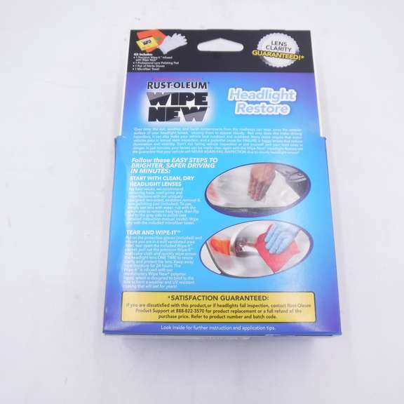 RustOleum Wipe New Headlight Restore Kit, Includes 1 Precision Wipe