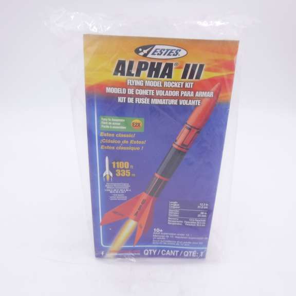 Estes Alpha 3 Flying Model Rocket Kit, 12.3'' Tall, Orange, Flys 1100ft