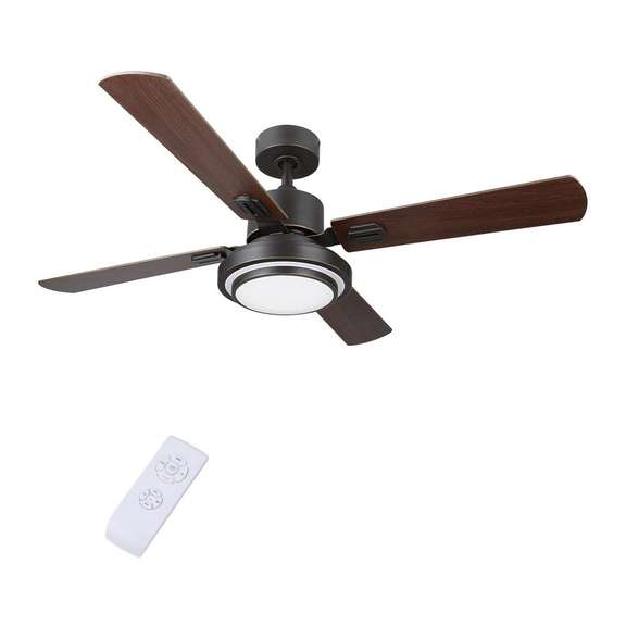 52 in. LED Indoor Brushed Nickel Ceiling Fan with Light Kit Dutch Goat