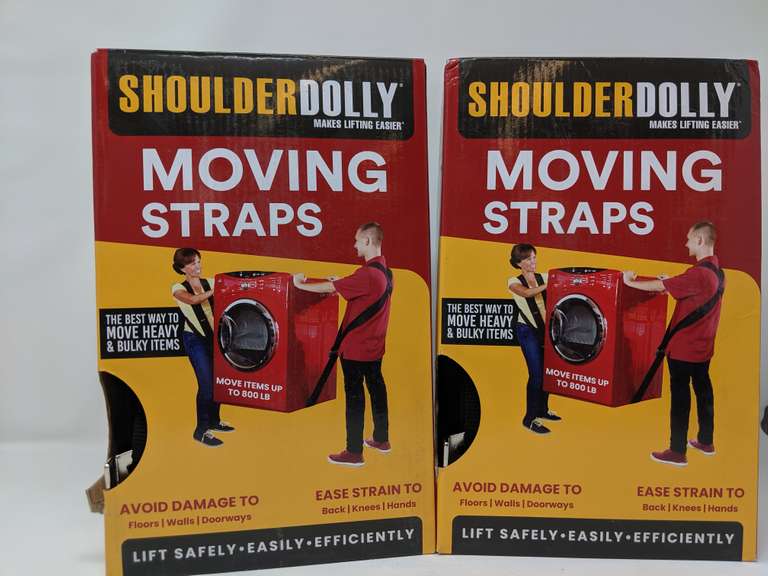 Lot of 2 Shoulder Dolly Moving Straps (Black) "Make's Lifting Easier