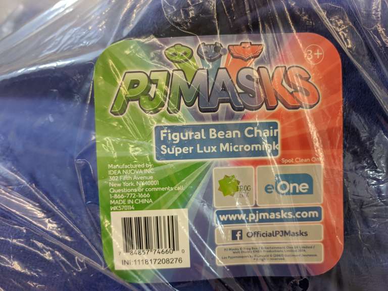 PJ Masks Figural Bean Chair apprx. 20" x 28" Dutch Goat