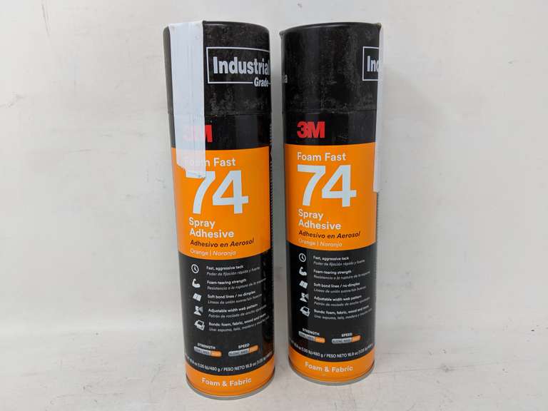 Lot of 3M Foam Fast 74 Spray Adhesive Orange 16.9 oz Dutch Goat
