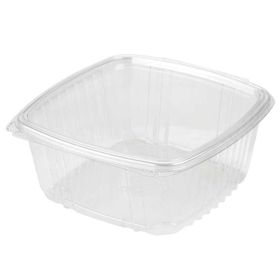 Secure Seal Hinged Deli Containers One Piece Clear Plastic 64 oz. 100