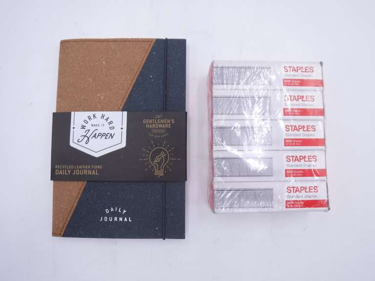 Asoortment of 2 Recycled Leather Fibre Daily Lined Journal Brown/Blue