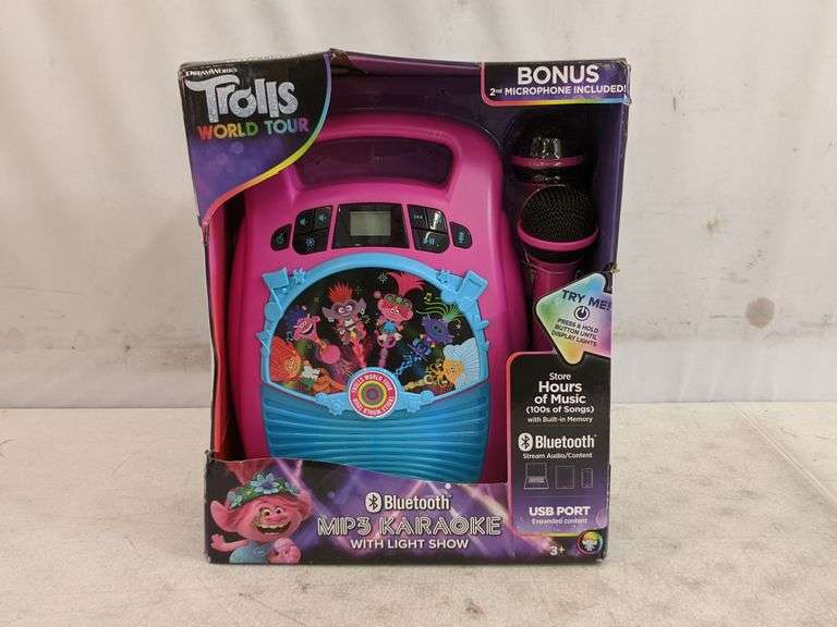 Dreamworks Trolls World Tour Bluetooth MP3 Karaoke with Light Show