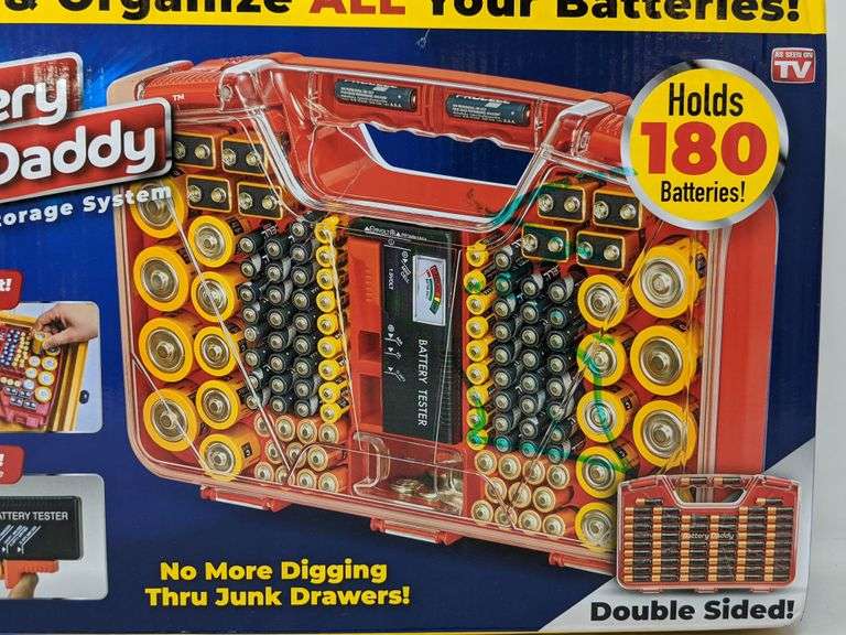 Battery Daddy Storage System Holds 180 Batteries Double Sided Sleek And