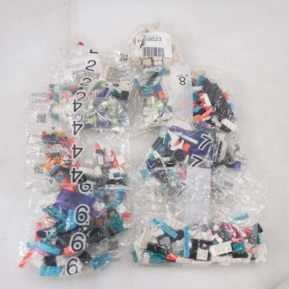 Assortment Of Legos 2 Bags Of White Assortment Pieces And 6 Bags Of