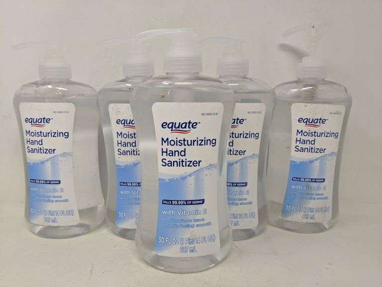 Lot of 5 Equate Moisturizing Hand Sanitizer With Vitamin E, 30fl.oz