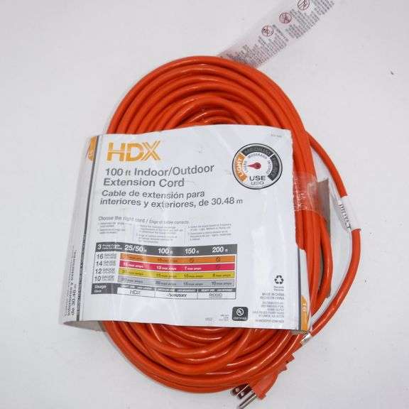 HDX 100 ft. 16/3 Indoor/Outdoor Extension Cord Orange Dutch Goat