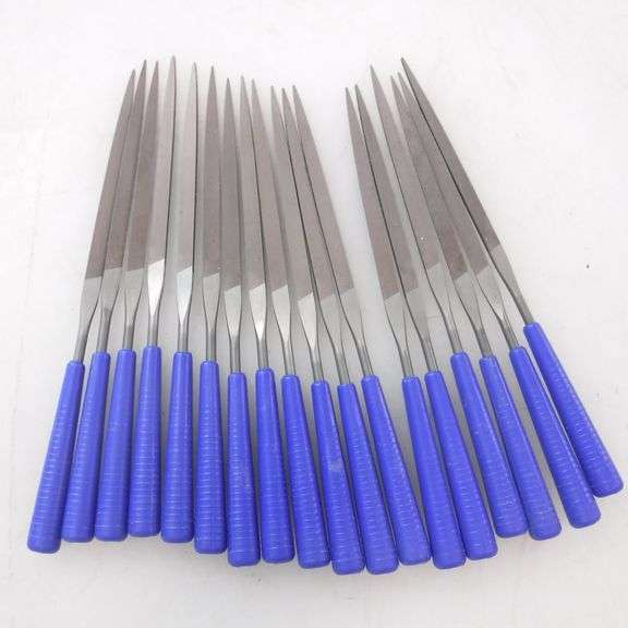 Pack of 18 Grobet Needle File with Handle 61/2" Flat Edge Dutch Goat