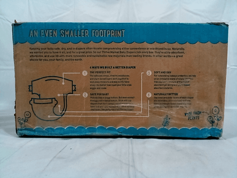 Thrive Market Baby Diapers Size 4 (2237lbs) 108 Diapers Dutch Goat