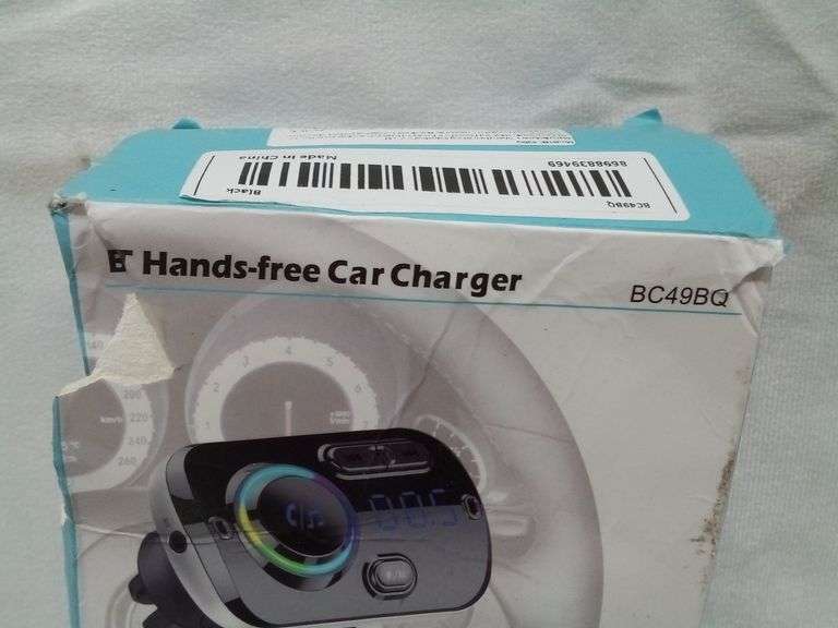 BC49BQ, FM Transmitter Bluetooth 5.0 FM Modulator Car Charger, Black