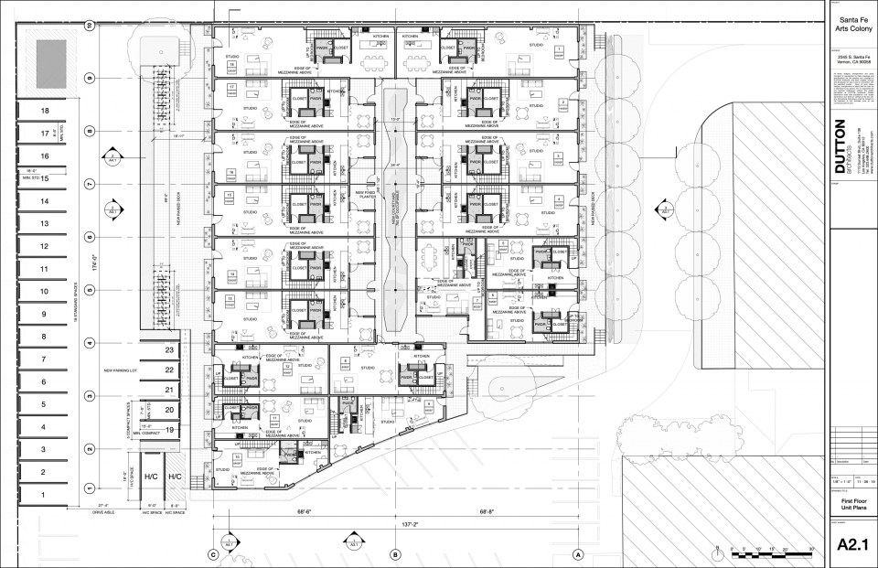Dutton Architects First Floor Plan Artists Lofts Dutton Architects