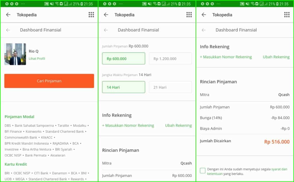 Tokopedia Pinjaman Online Dana Instan 2022