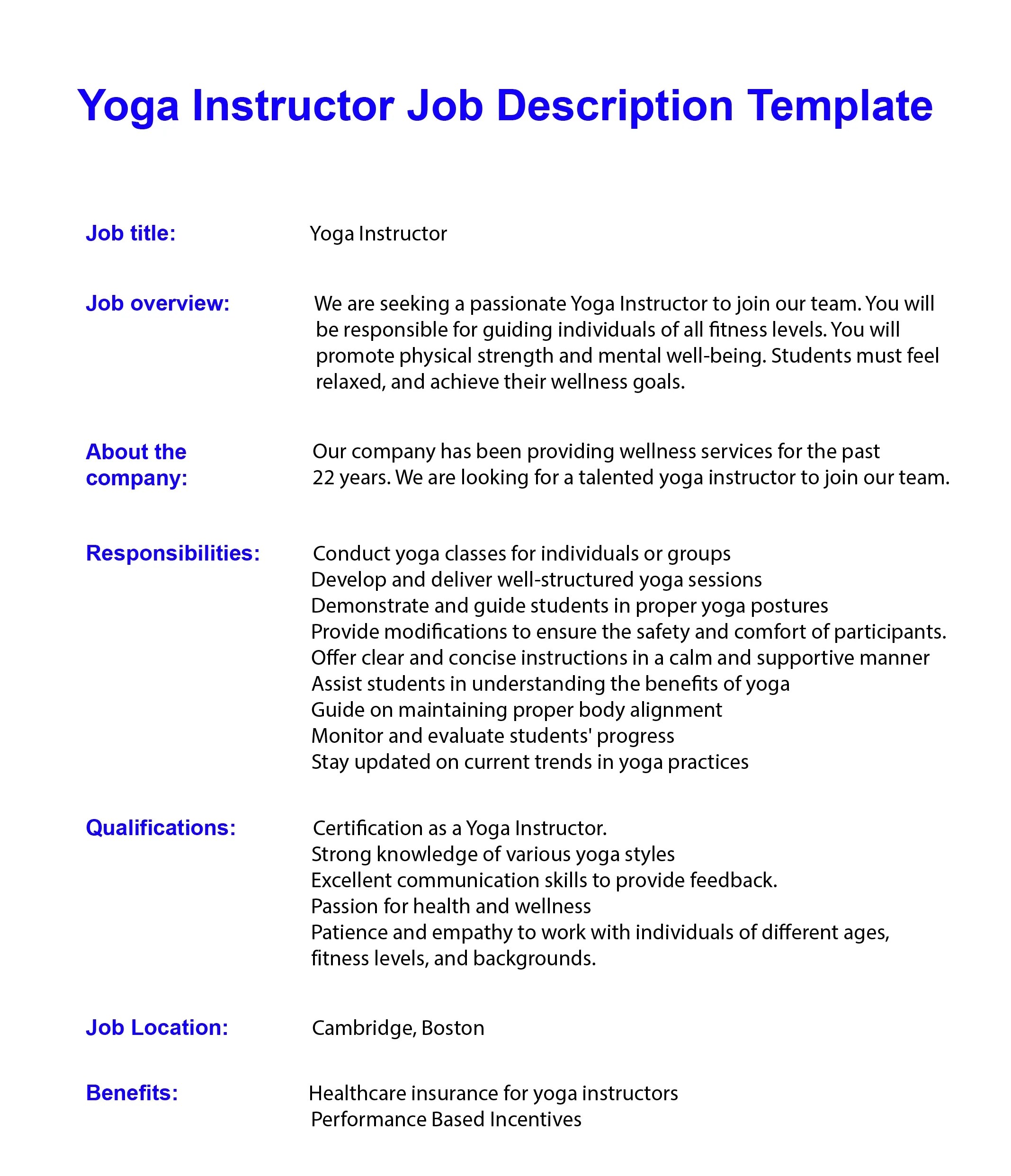 Yoga Instructor Job Description Updated for 2024