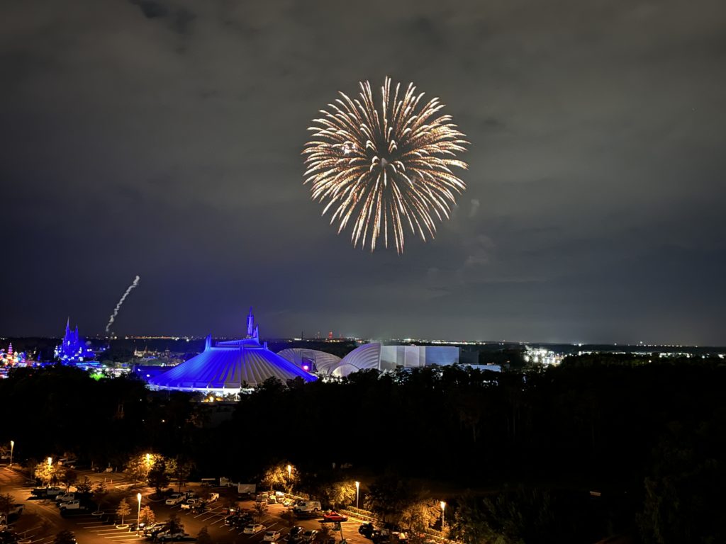 Watching Fireworks from Bay Lake Tower DVC Rental Store
