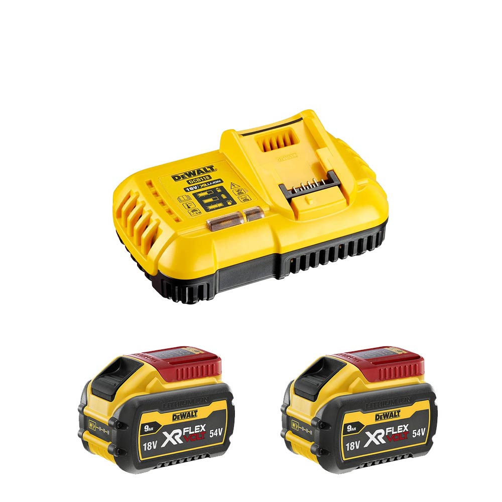 DeWalt DCB118X2 54V 9.0Ah Twin Battery Pack with Safety Caps and