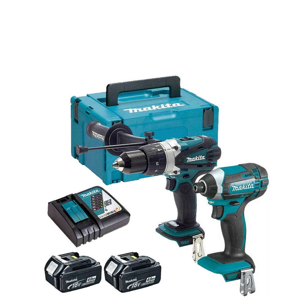 Makita DLX2145MJ Cordless 18V LXT Power Tool Twin Pack Combi Drill