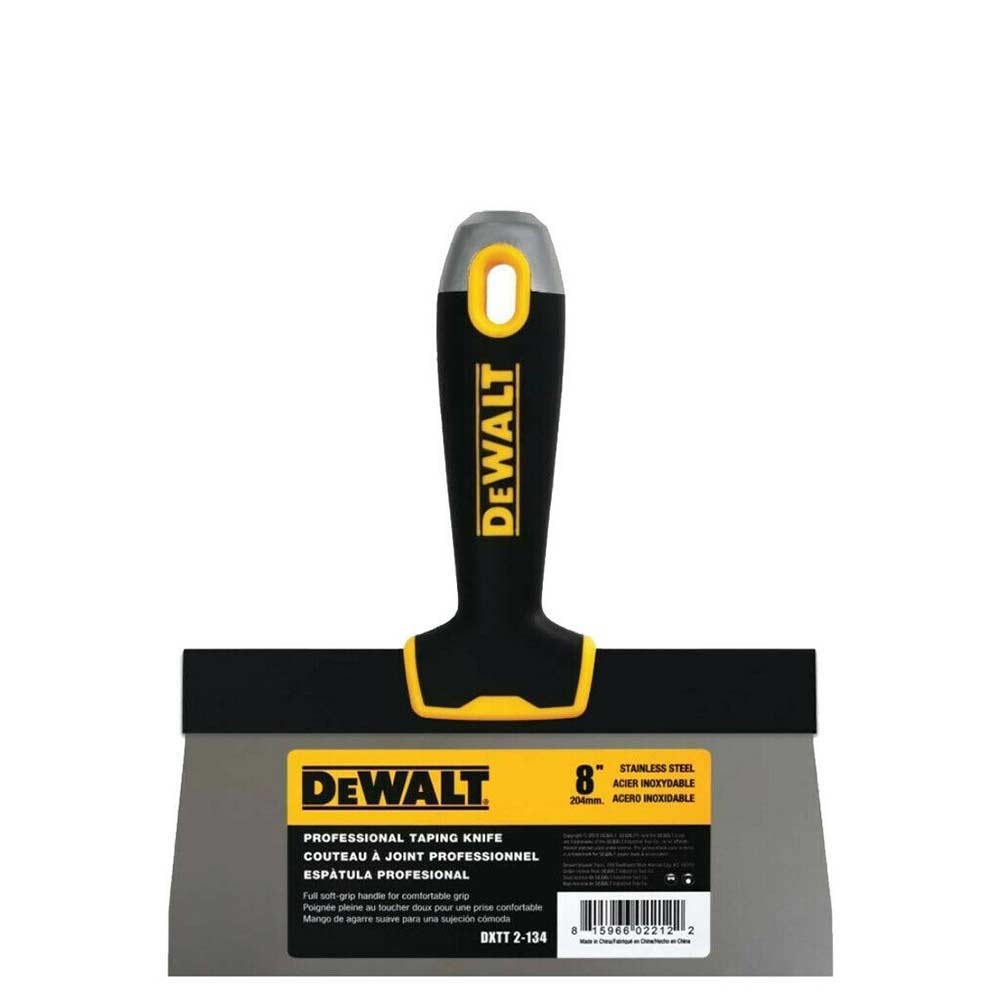 DeWalt DXTT 2134 8" Stainless Steel Taping Knife With Soft Grip Handle