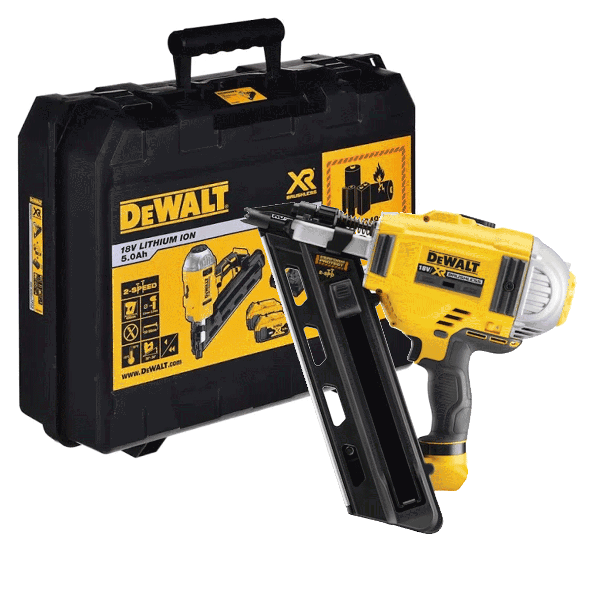 DeWalt DCN695NT 18V XR Brushless Rapidcycle Framing Nailer with Case