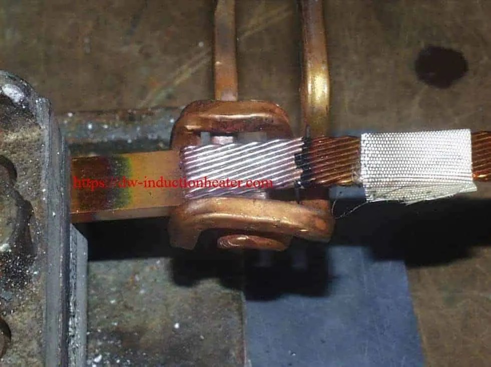 Brazing Wire to Copper Bar With Induction HLQ Induction Heating