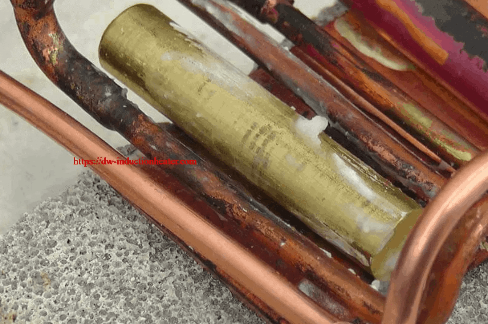 induction brazing copper and brass rods by high frequency brazing heater