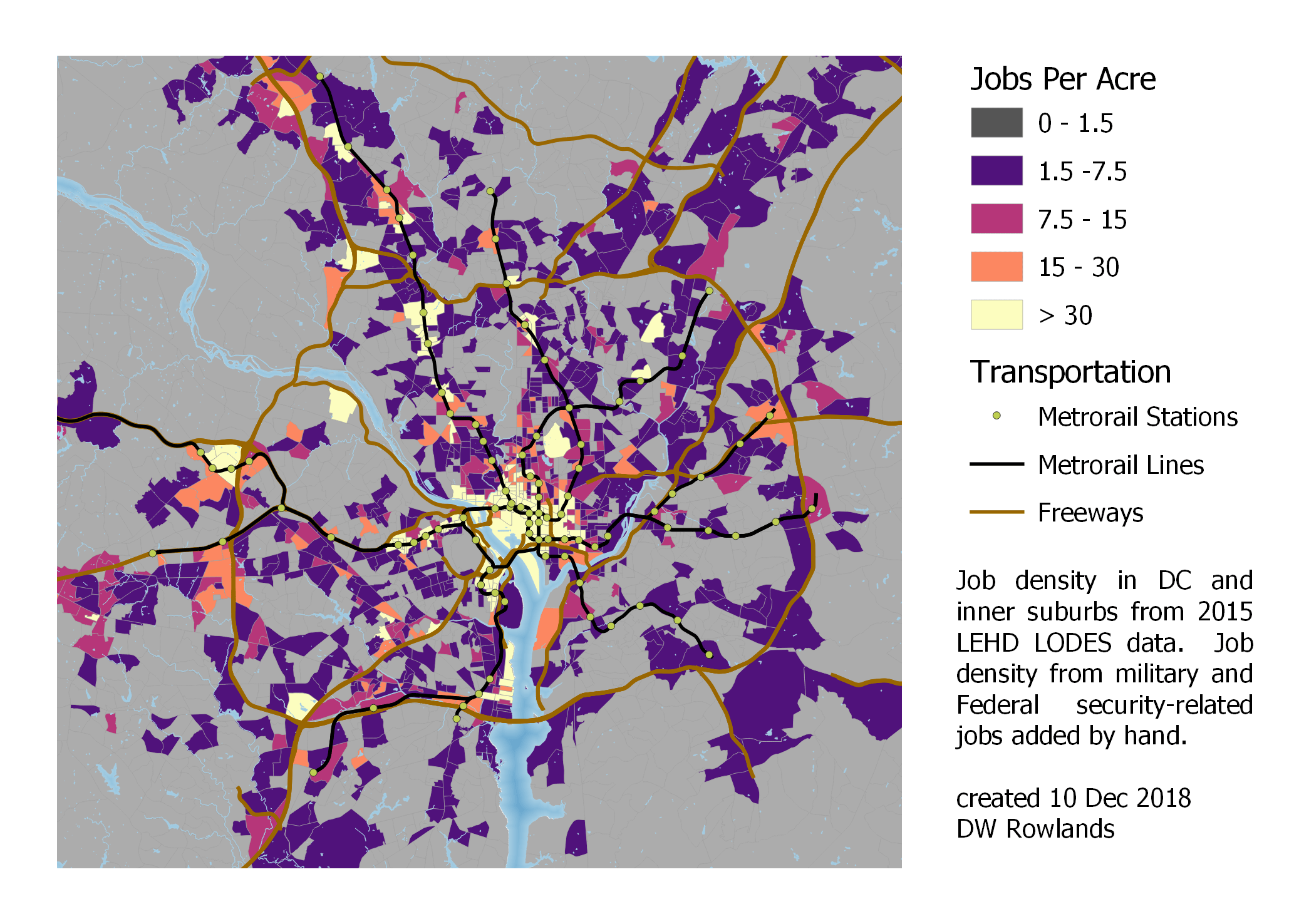 Mapping Job Density and Commutes dwrowlands.github.io