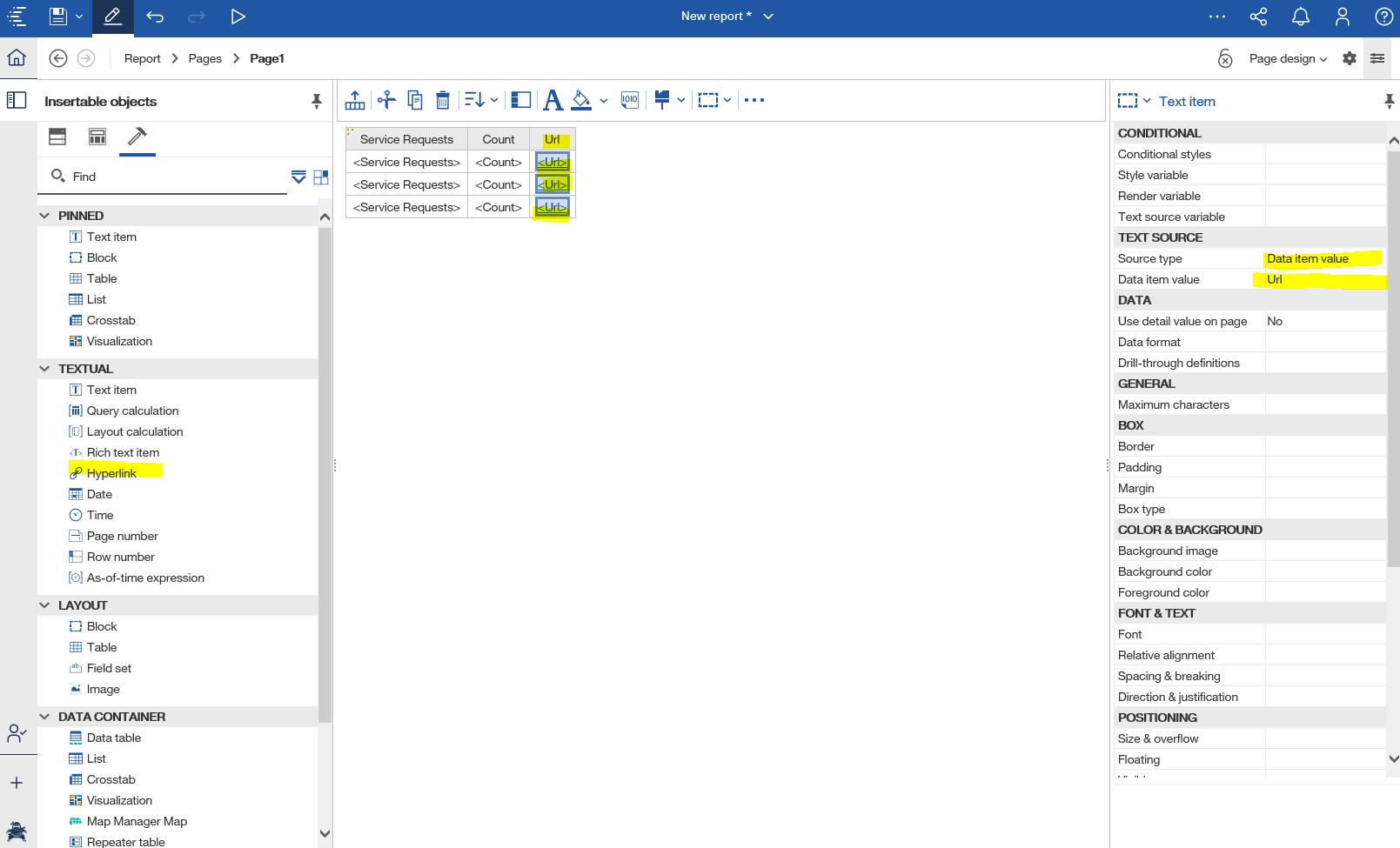 Conditional drill through to externa link/url Cognos Analytics