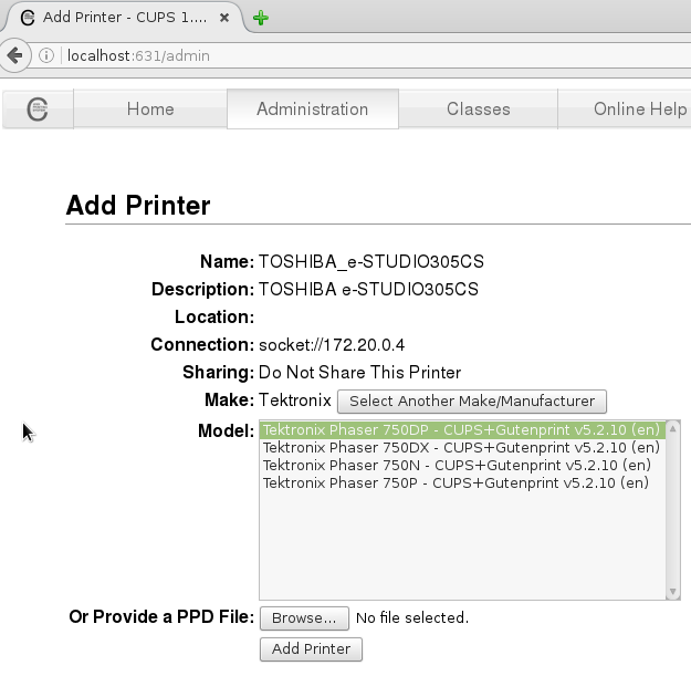 » Linux > Printing > how to reach CUPS setup login access username