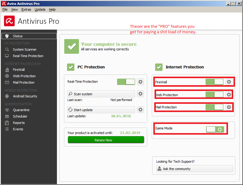 » Antivir Pro blocks SSL IMAP dwaves.de