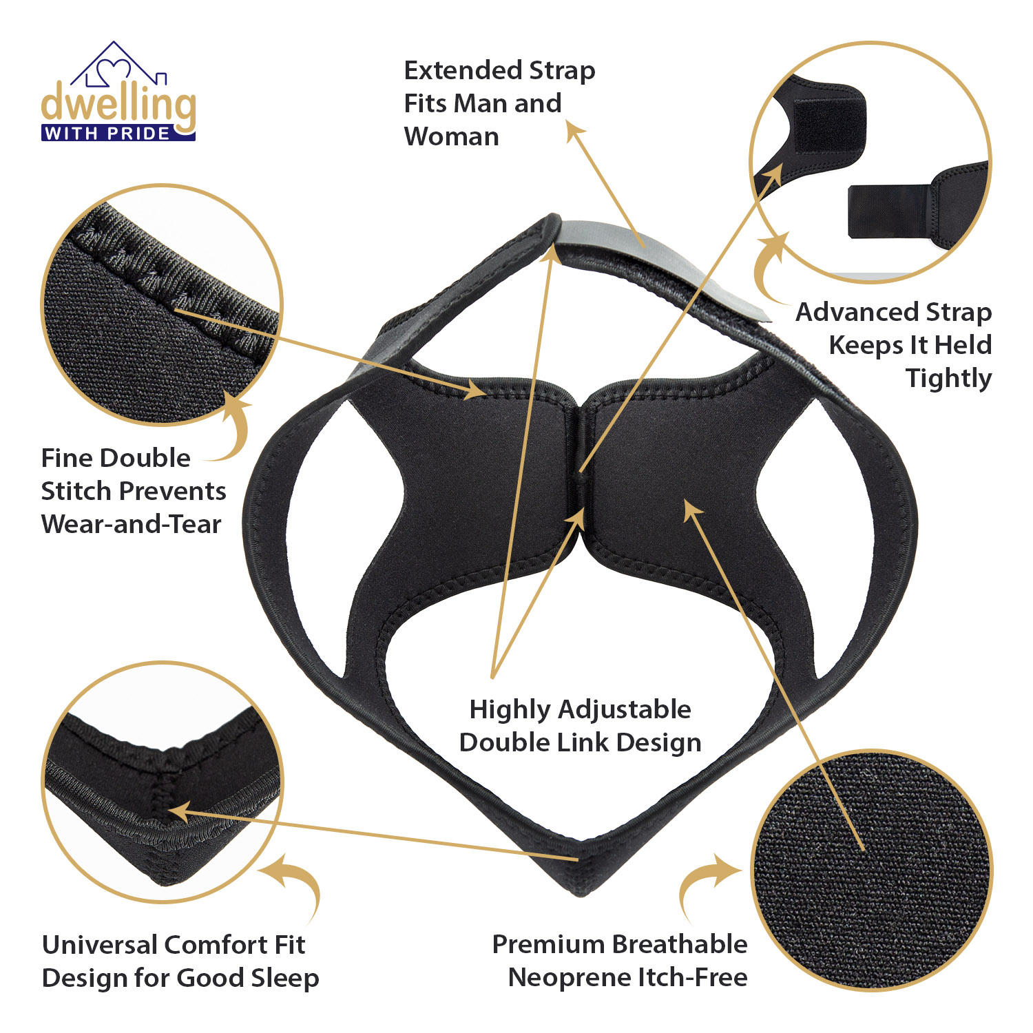 Chin Strap Snore Silencer AntiDry Mouth Straps Stop Noise