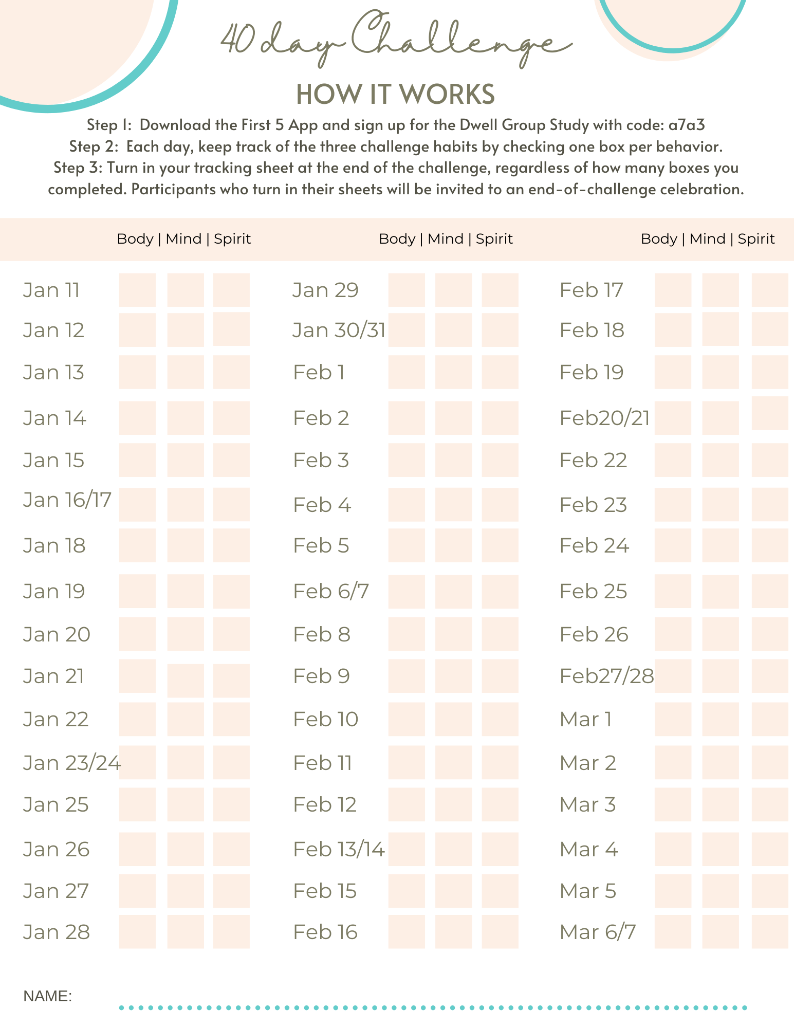 40 Day Challenge - Dwell Yoga Studio