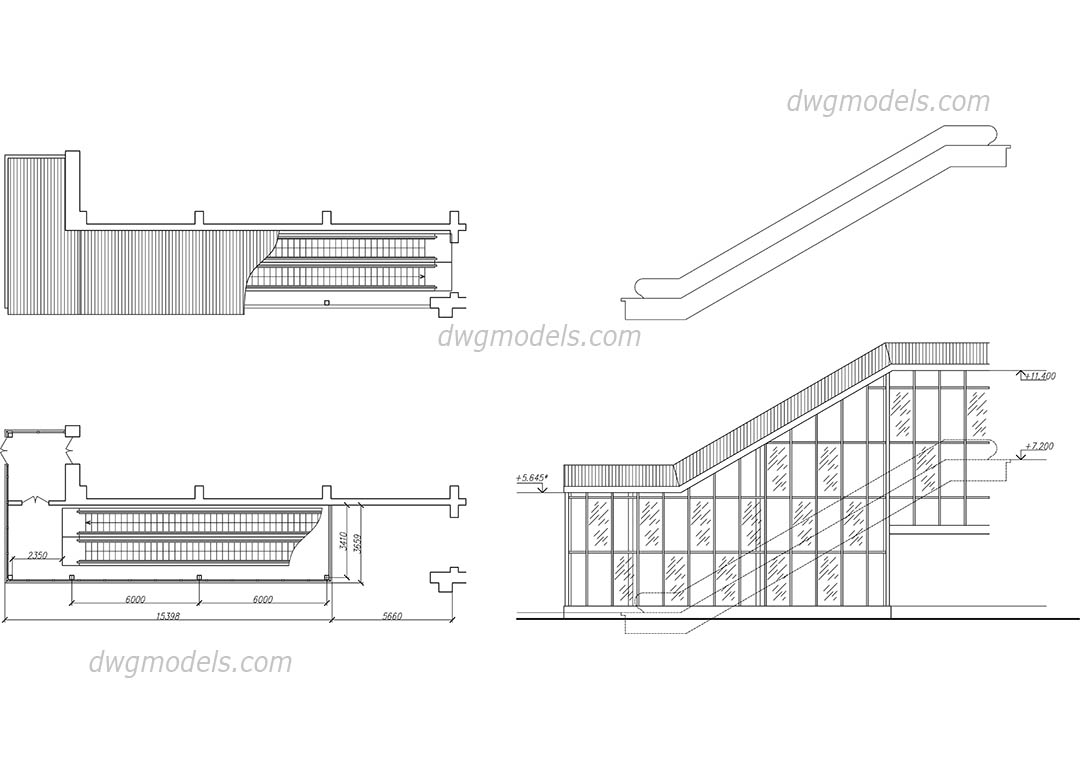 Escalator 1 DWG, free CAD Blocks download