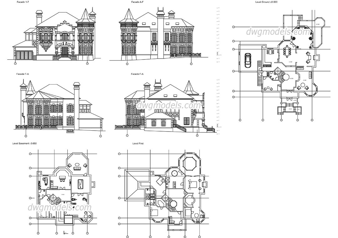 AutoCAD Castle DWG, free drawing download