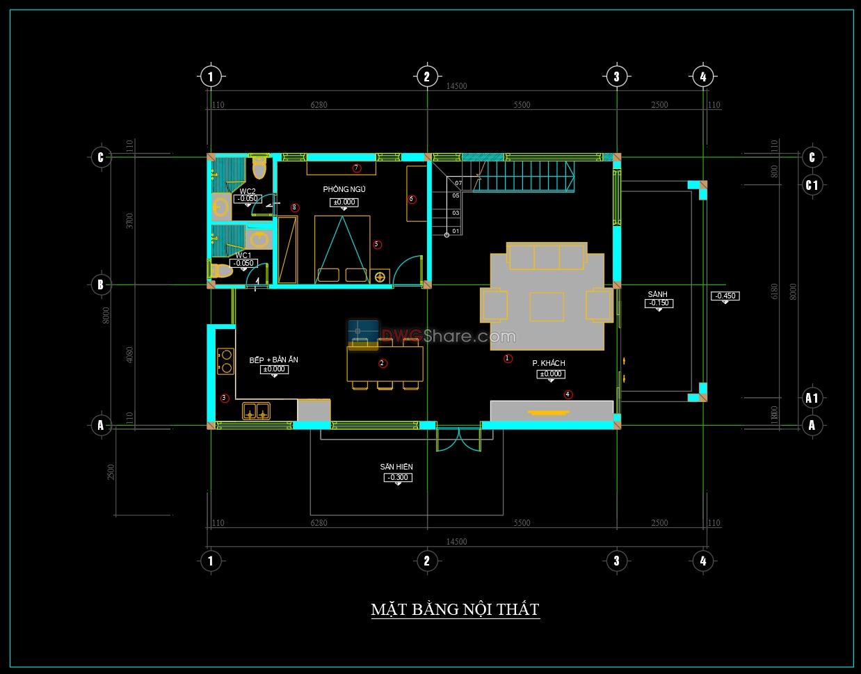 52.Wooden Wall Panelling Detail Drawing DWG