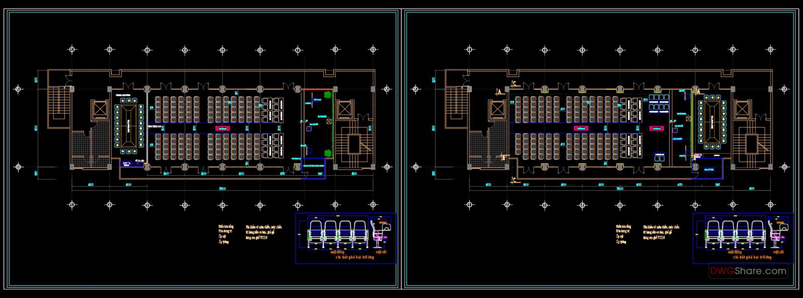 12.Multi function hall AutoCAD File DWG