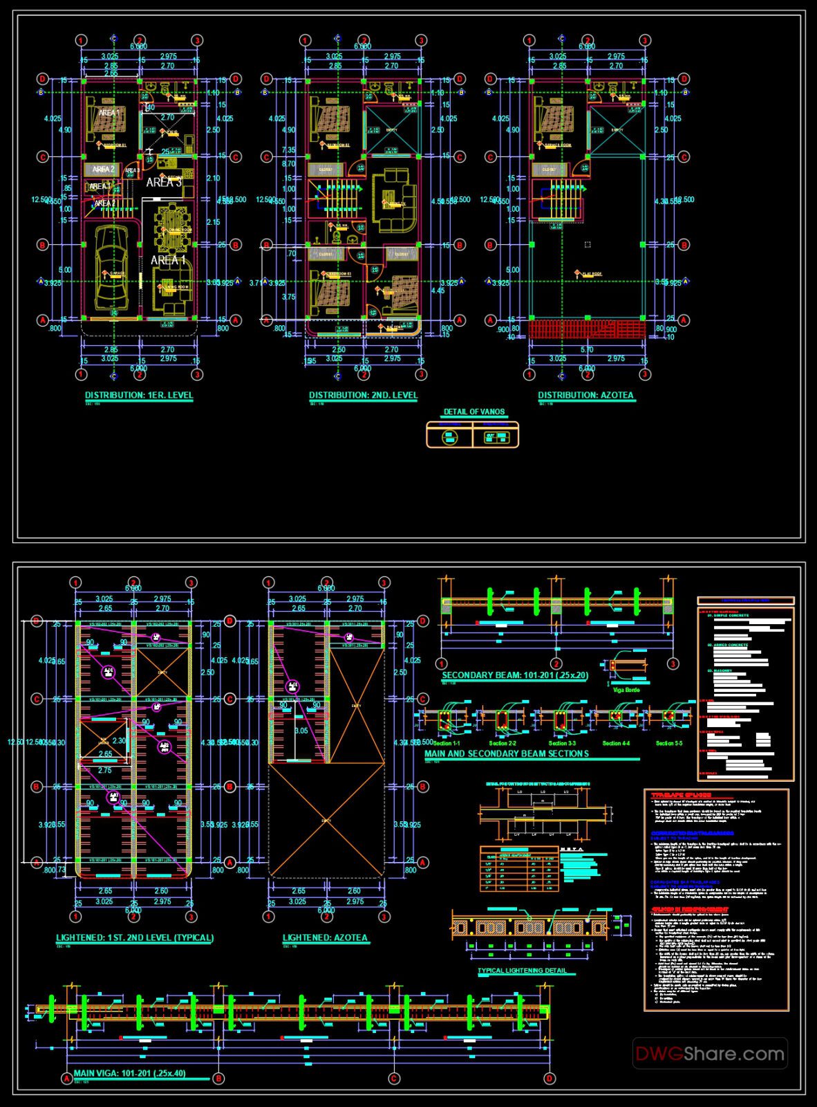 3Story House a Complete Project AutoCAD File Free Download Free Cad